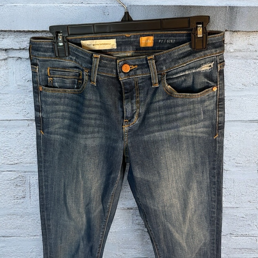Piloto No28T jeans slight bell, nice wear marks some distress.